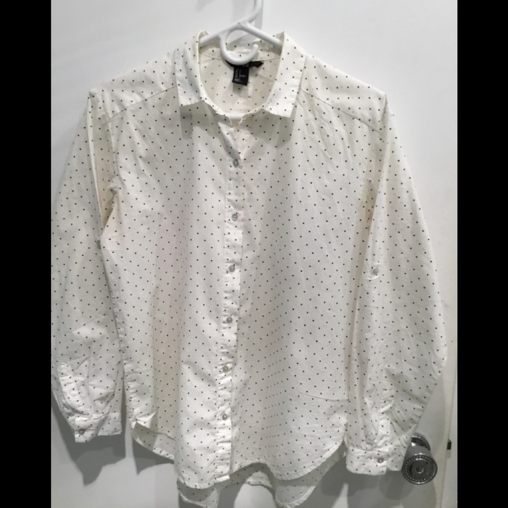 H&M Heart Print Button Down Shirt